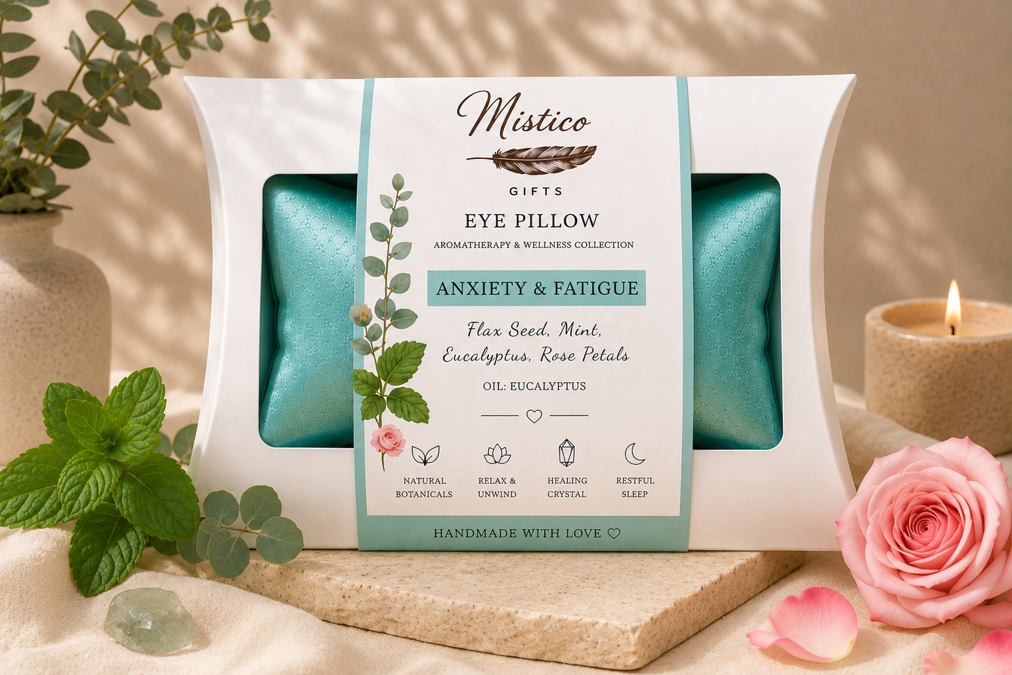 Luxury Aromatherapy Silk Eye Pillow -Anxiety & Fatigue