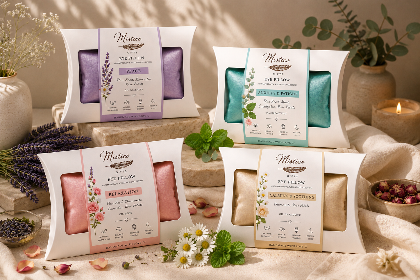 Luxury Aromatherapy Silk Eye Pillow -Anxiety & Fatigue
