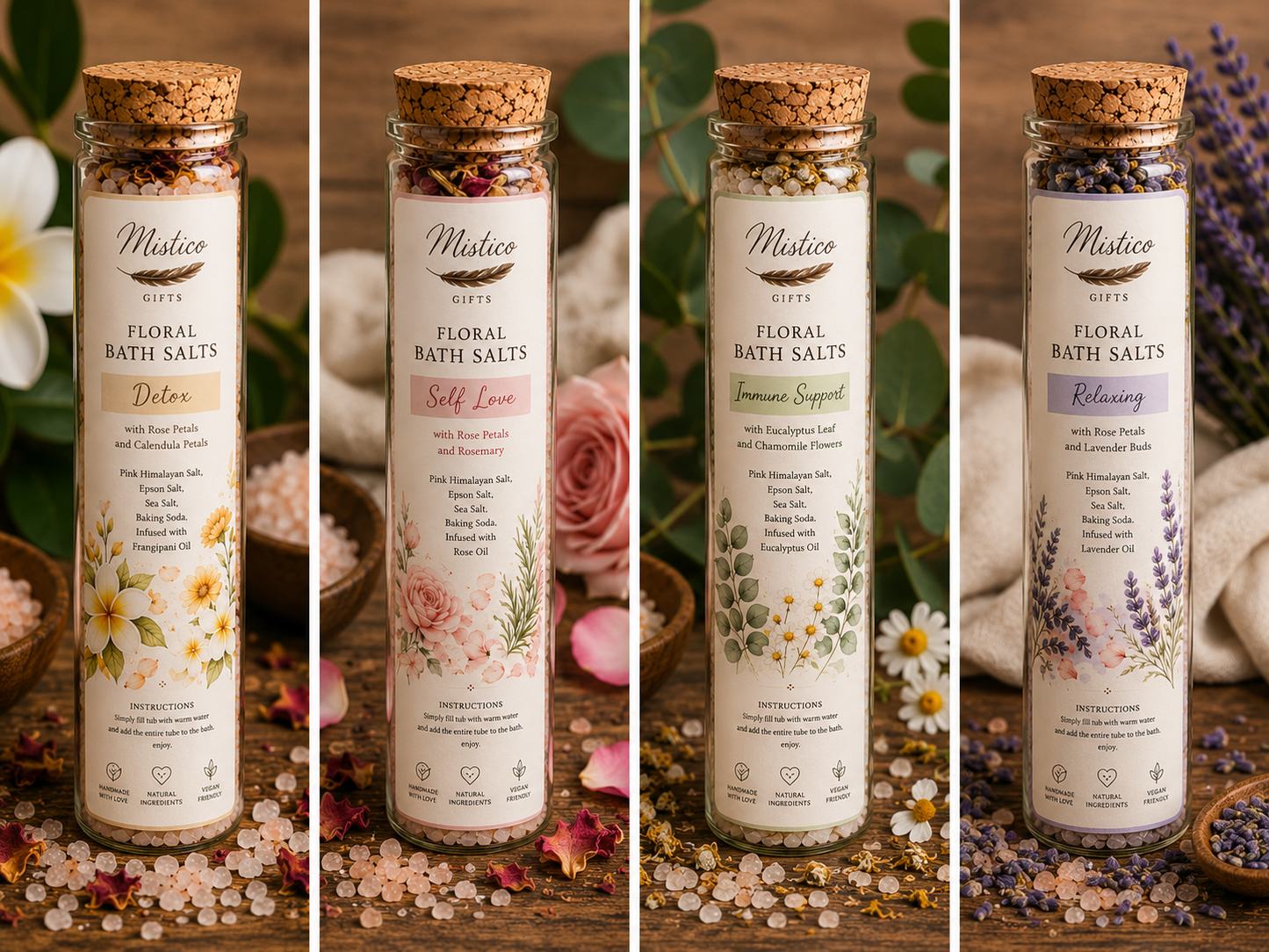 Floral Bath Salts Tube / Relaxing