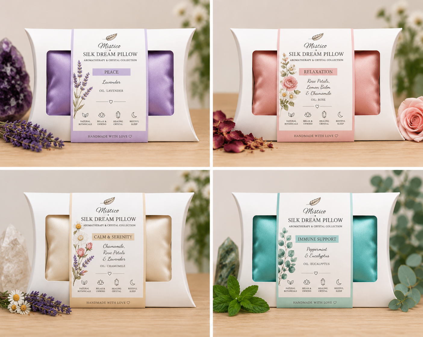 Luxury Aromatherapy Silk Dream Pillow Immune & Support