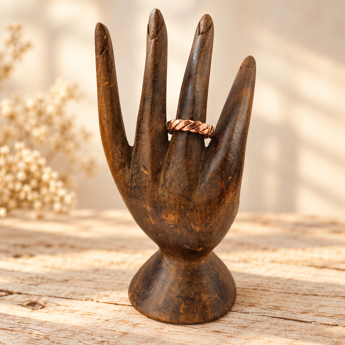 100% Solid Copper Braided Ring