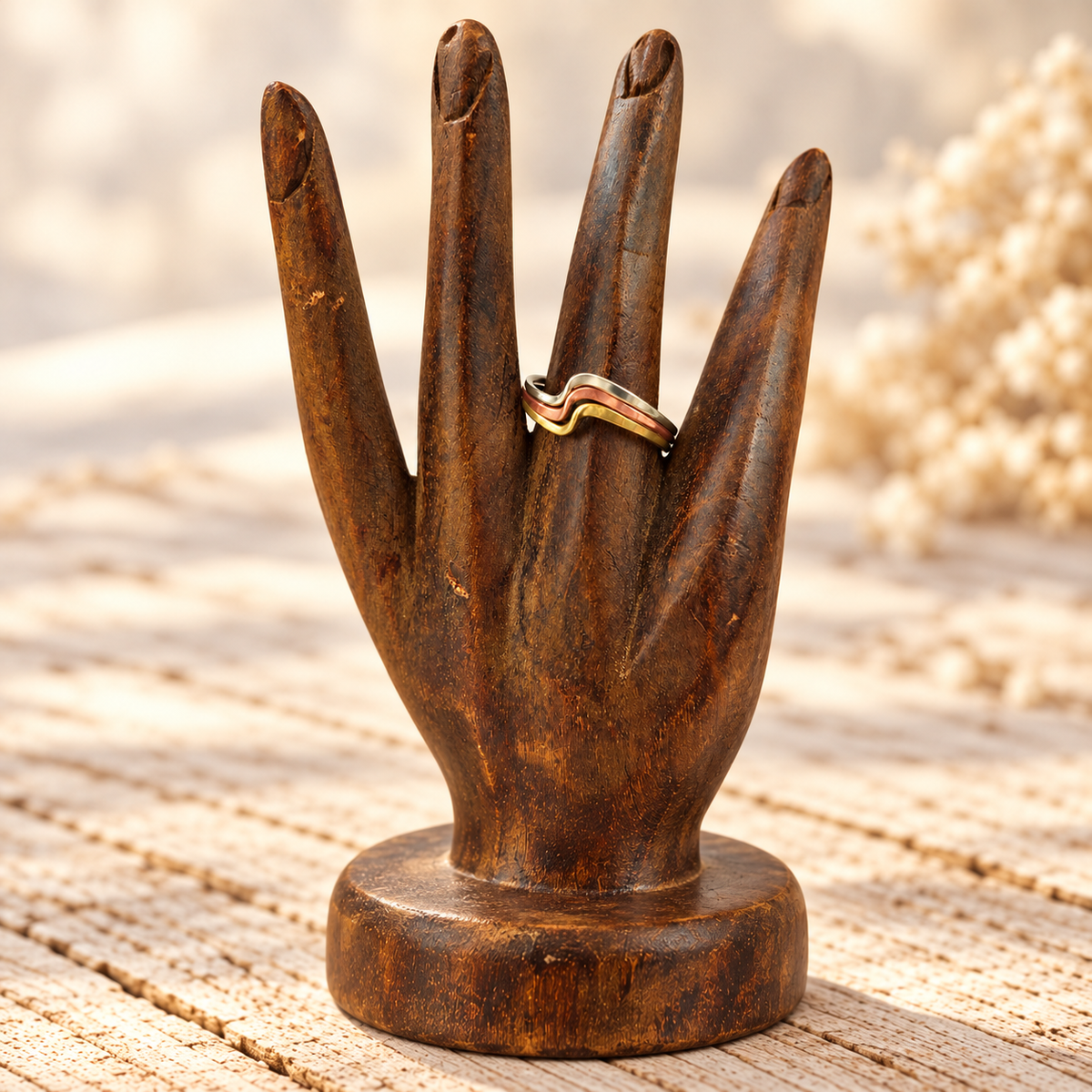 Triple Metal Braided Ring – Copper, Bronze & Alpaca
