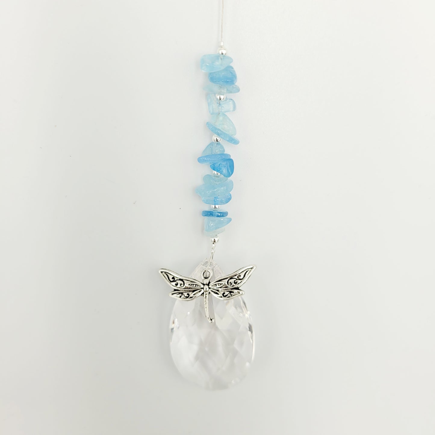 Dragonfly Teardrop Crystal Charm Suncatcher