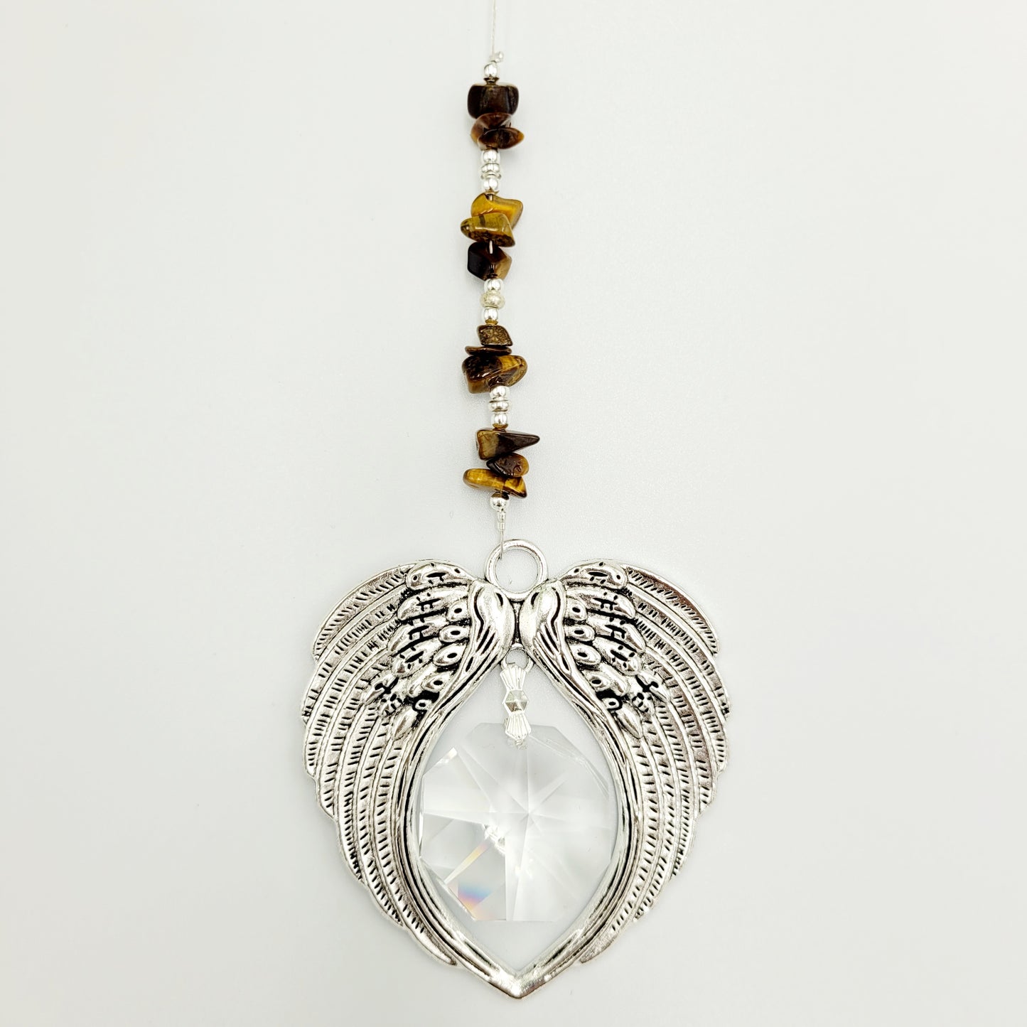 Angel Wing Octagonal Crystal Charm Suncatcher