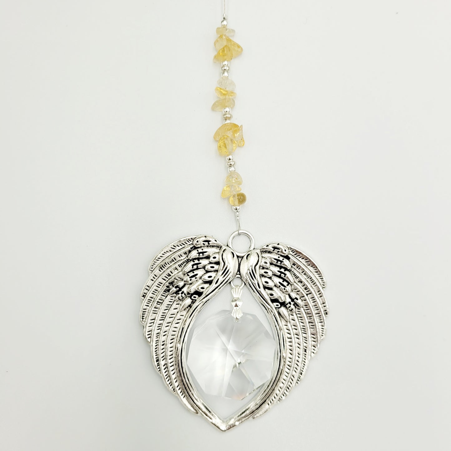 Angel Wing Octagonal Crystal Charm Suncatcher