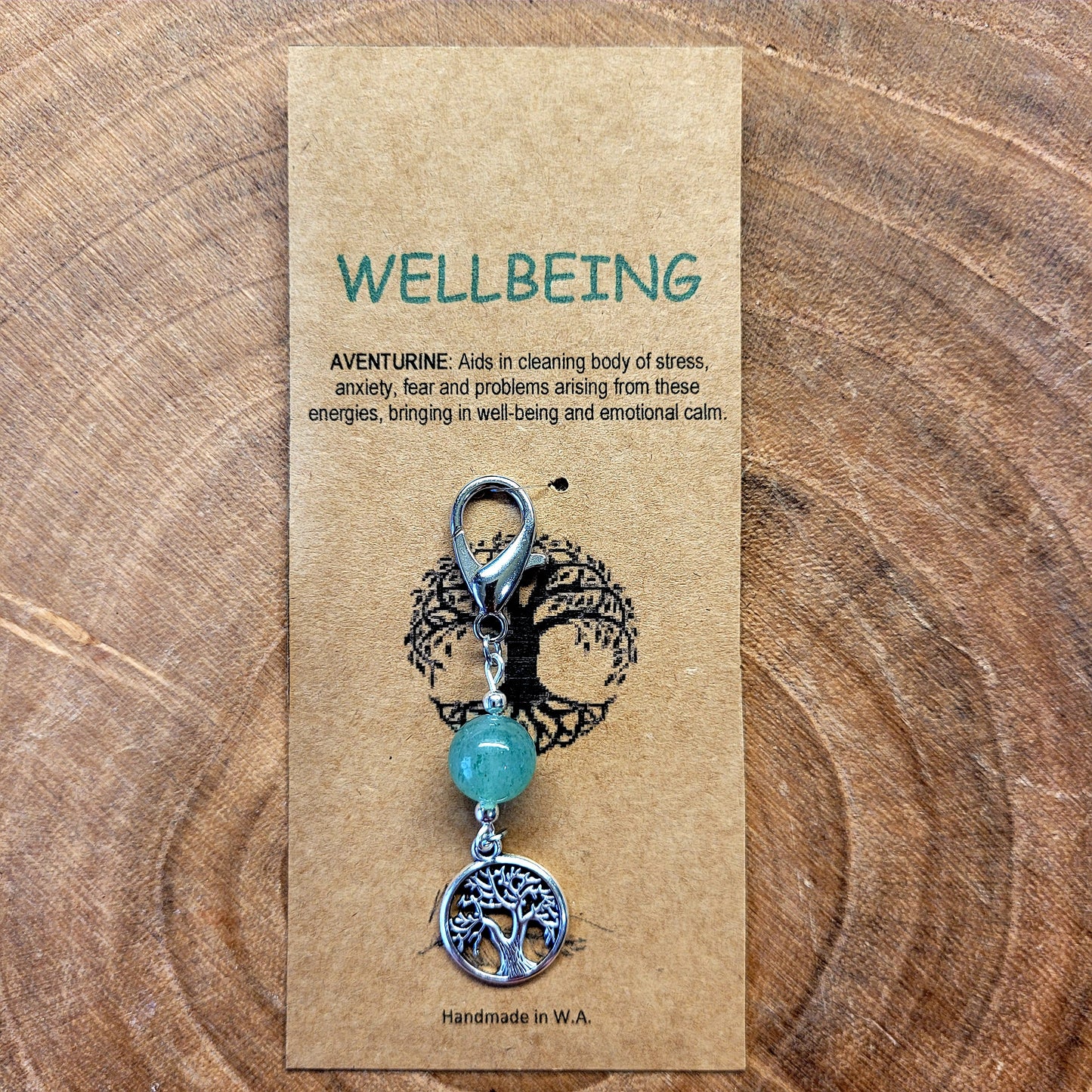 Tree of Life Symbol Crystal Charm Clips