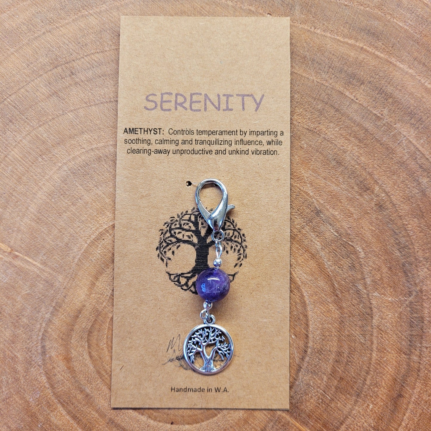 Tree of Life Symbol Crystal Charm Clips