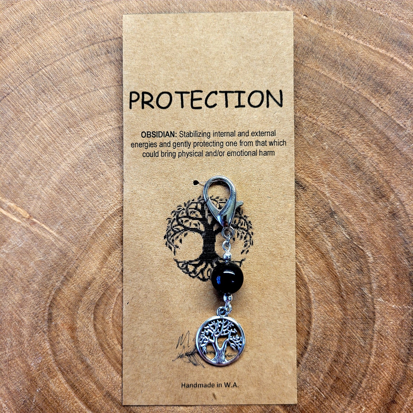 Tree of Life Symbol Crystal Charm Clips