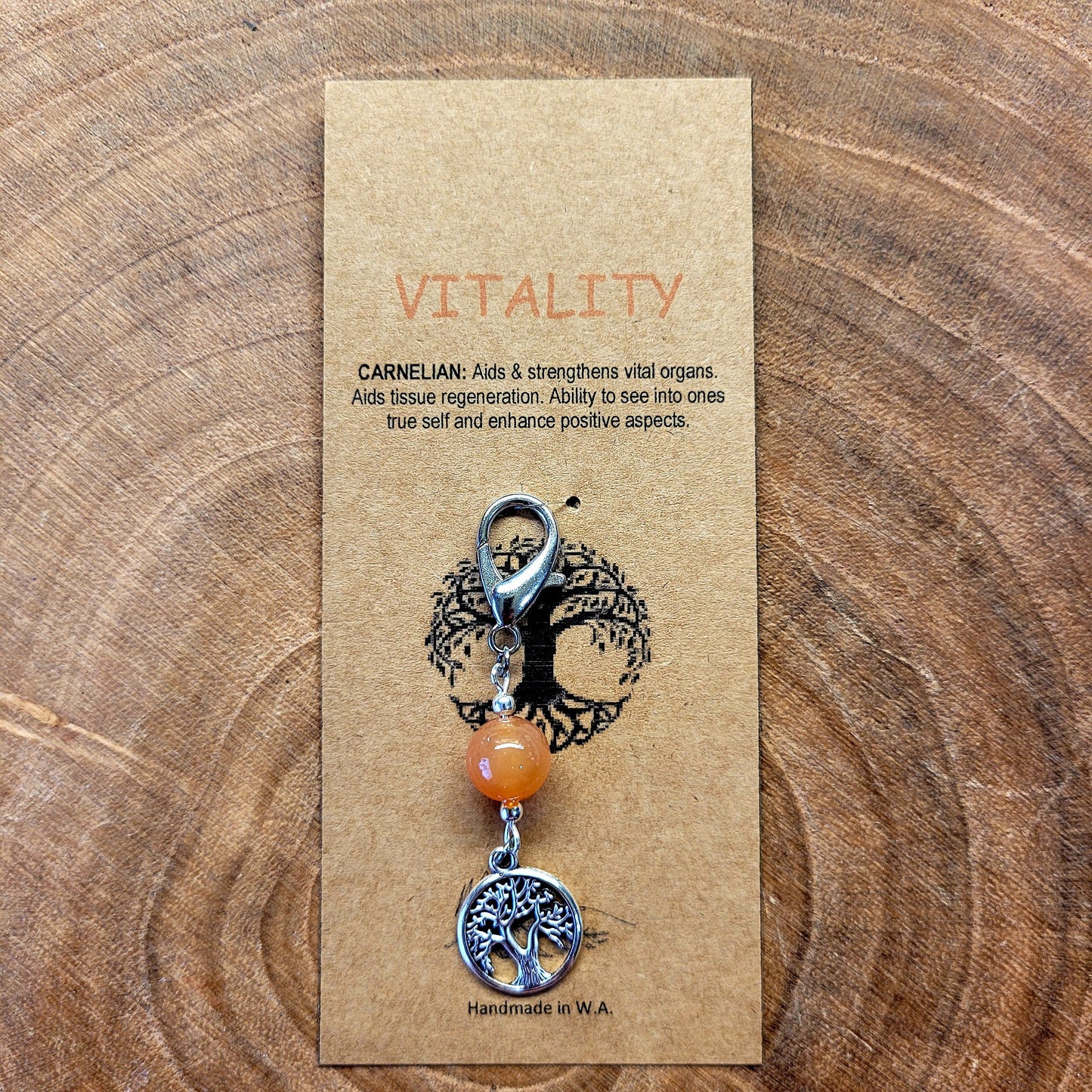 Tree of Life Symbol Crystal Charm Clips