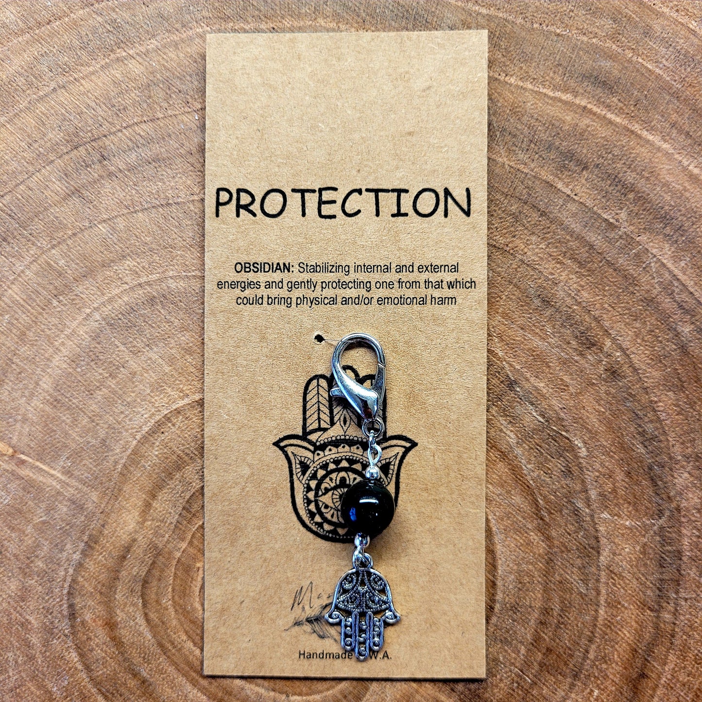 Hamsa Symbol Crystal Charm Clips