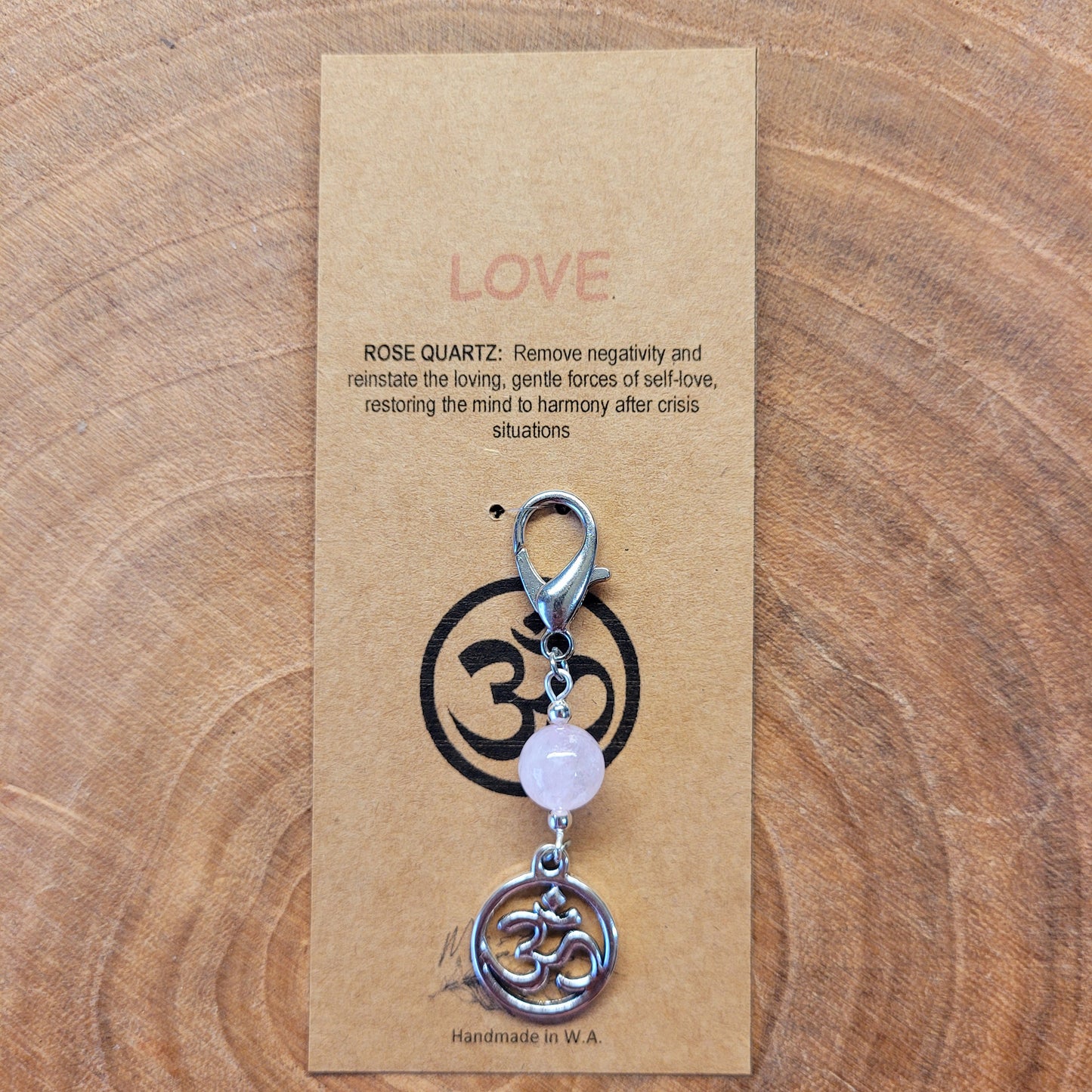 Om Symbol Crystal Charm Clips